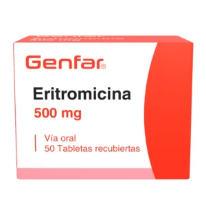 ERITROMICINA 500 MG 50 TABLETAS GF