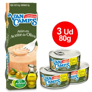 ATUN VAN CAMPS ACEITE OLIVAS 80 GR 3 UND