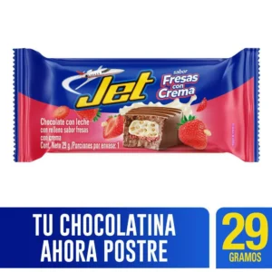 CHOCOLAT.JET FRESAS CON CREMA 29G 12UNDS