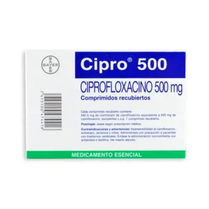 CIPRO 500 MG 8 TABLETAS (A)(3%+)(PAE)