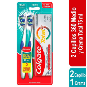 2 CEP.COLGATE 360 TWINPACK+TOT.75 ML MED
