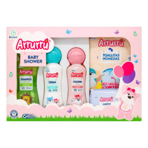 ESTUCHE ARRURRU BABY SHOWER ROSADO 5UNDS