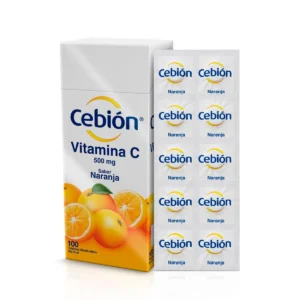 MERCK CEBION MASTICA.NARANJA 100 TBS