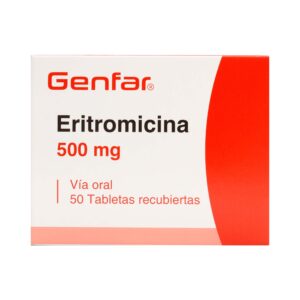 ERITROMICINA 500 MG 50 TABLETAS GF