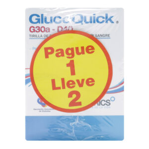 TIRAS REACT.GLUCOQUIC 25UD PAG 1 LLEV 2