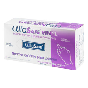 GUANTE EXAMEN VINILO ALFA T.S 100 UND