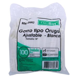 GORRO TIPO ORUGA BLANCO ALFA 100 UND