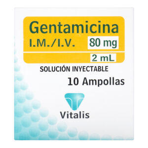 GENTAMICINA 80 MG/2 ML 10 AMPOLLAS VT